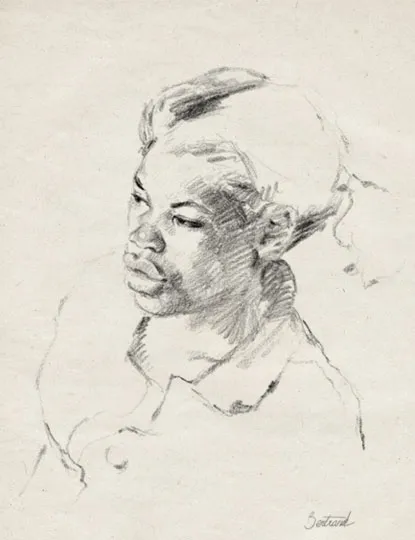 Esquisse d'art réalisée à la main par Bertrand, artiste à Montmartre